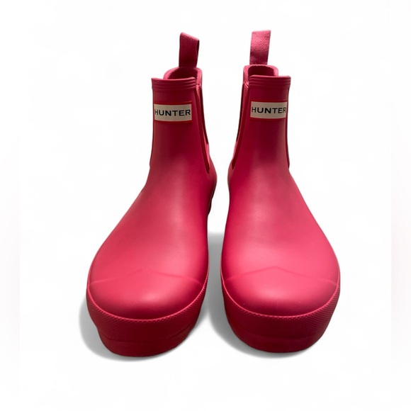 Hunter Shoes - Hunter pink/red Winter Rain Boots with Chunky Sole